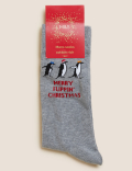 Novelty Print Cotton Rich Socks