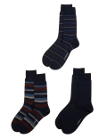 3pk Striped Modal Pima Cotton Socks