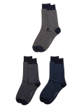 3pk Assorted Modal Pima Cotton Socks