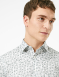 Slim Fit Pure Cotton Printed Easy Iron Shirt