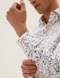 Slim Fit Pure Cotton Floral Shirt