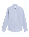 Slim Fit Cotton Rich Stretch Striped Shirt