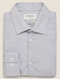 Slim Fit Jersey Cotton Dogtooth Print Shirt
