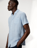 Luxury Pure Linen Short Sleeve Shirt