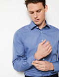 Cotton Blend Slim Fit Shirt