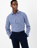 Tailored Fit Checked Easy Iron Shirt