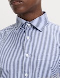 2pk Regular Fit Easy Iron Cotton Blend Striped Shirts