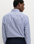 2pk Regular Fit Easy Iron Cotton Blend Striped Shirts