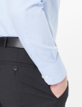 Skinny Fit Easy Iron Cotton Blend Shirt