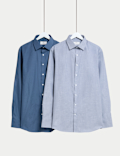 2pk Regular Fit Easy Iron Printed Shirts