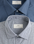2 Pack Regular Fit Easy Iron Printed Shirts