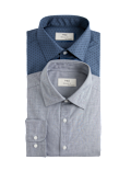 2 Pack Regular Fit Easy Iron Printed Shirts