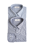2 Pack Regular Fit Easy Iron Check Shirts