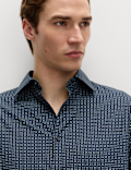 Regular Fit Easy Iron Cotton Blend Shirt
