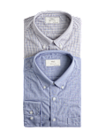 2 Pack Regular Fit Easy Iron Check Shirts