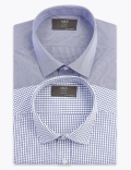 2 Pack Regular Fit Check Long Sleeve Shirts