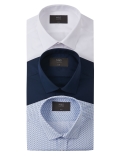 3 Pack Cotton Blend Slim Fit Shirts