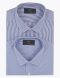 2 Pack Regular Fit Striped Shirts