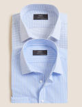 2 Pack Regular Fit Cotton Blend Shirts
