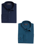 2pk Regular Fit Cotton Blend Long Sleeve Shirts