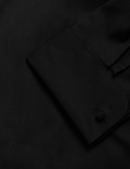 Regular Fit Pure Cotton Double Cuff Herringbone Shirt