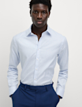 Slim Fit Luxury Pure Cotton Textured Shirt