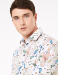 Tailored Fit Pure Cotton Printed Shirt