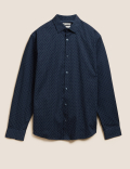 Regular Fit Cotton Rich Geometric Shirt