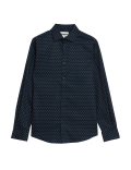 Regular Fit Non Iron Pure Cotton Floral Print Shirt