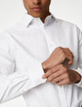 Regular Fit Non Iron Pure Cotton Floral Print Shirt
