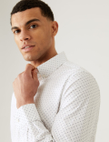 Slim Fit Cotton Rich Sun Ray Print Shirt
