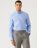 Slim Fit Cotton Rich Striped Shirt