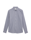 Slim Fit Non Iron Pure Cotton Houndstooth Shirt