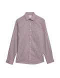 Slim Fit Non Iron Pure Cotton Houndstooth Shirt