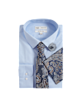 4pc Regular Fit Easy Iron Shirt and Tie Set