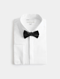 Slim Fit Cotton Dress Shirt with Bow Tie