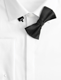 Slim Fit Cotton Dress Shirt with Bow Tie