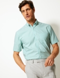 Tailored Fit Short Sleeve Oxford Shirt