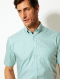 Tailored Fit Short Sleeve Oxford Shirt