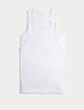 2pk Cotton Rich Ribbed Sleeveless Vests