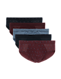 5 Pack Pure Cotton Geometric Print Briefs