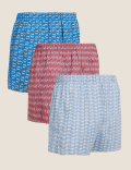 3pk Pure Cotton StayNew™ Woven Boxers