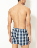 3 Pack Pure Cotton Checked Easy Care Boxers