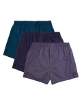 3pk Pure Cotton Geometric Woven Boxers