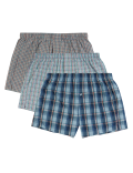 3 Pack Pure Cotton StayNew™ Woven Boxers