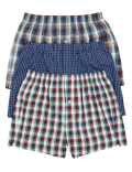 3pk Pure Cotton Checked Woven Boxers