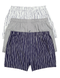 3 Pack Pure Cotton Striped Woven Boxers