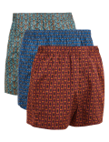 3pk Pure Cotton Pattern Woven Boxers