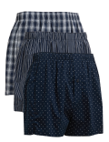 3pk Pure Cotton Pattern Woven Boxers