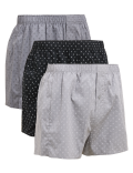 3pk Pure Cotton Geometric Woven Boxers